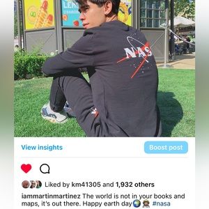 ASOS NASA crewneck jogger set in black